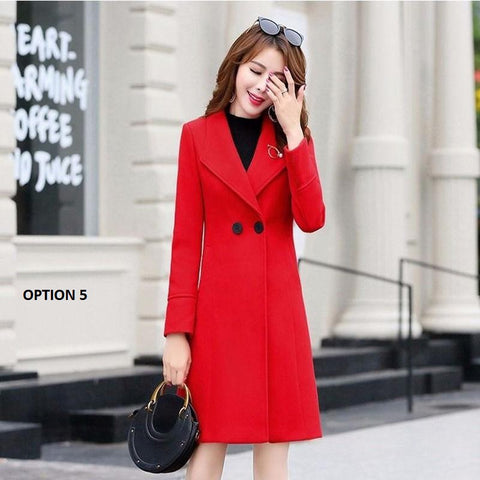 New Spring and Autumn Woolen Long Large Size Coat CODE: KAR1165
