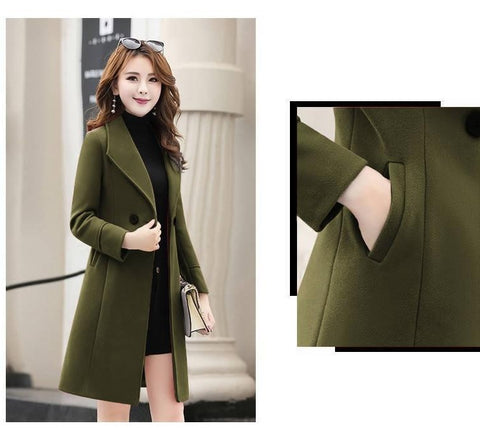 New Spring and Autumn Woolen Long Large Size Coat CODE: KAR1165