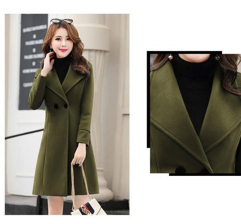 New Spring and Autumn Woolen Long Large Size Coat CODE: KAR1165