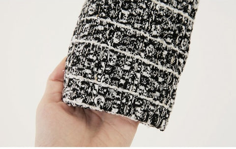 Patchwork Long Sleeve Slim Fitted Notched with Belt Woolen Outwear CODE: KAR1168