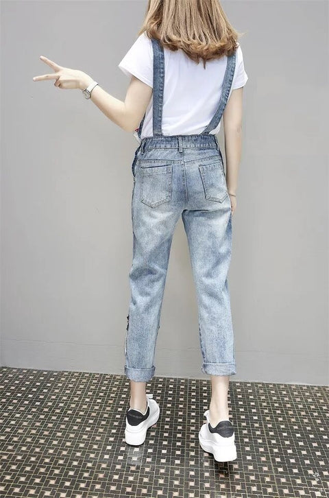 New Spring Fashion Loose Heavyweight Work Pants With Mickey Cartoon Denim Overalls CODE: KAR1175