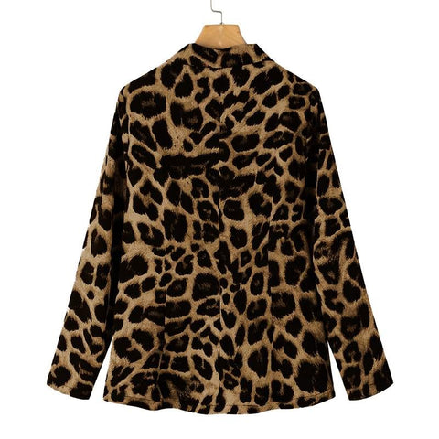 Leopard Lapel Blazer One Button Coat CODE: KAR1176