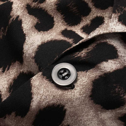 Leopard Lapel Blazer One Button Coat CODE: KAR1176