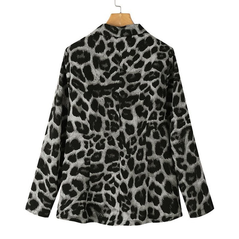 Leopard Lapel Blazer One Button Coat CODE: KAR1176