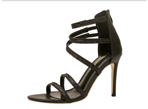 New fashion open toe, nightclub, thin crossed straps, thin high heel sandals CODE: KAR1178