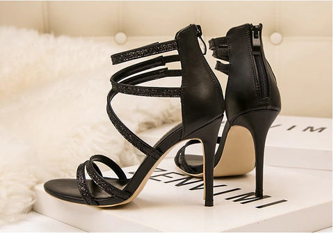 New fashion open toe, nightclub, thin crossed straps, thin high heel sandals CODE: KAR1178