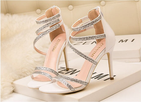 New fashion open toe, nightclub, thin crossed straps, thin high heel sandals CODE: KAR1178