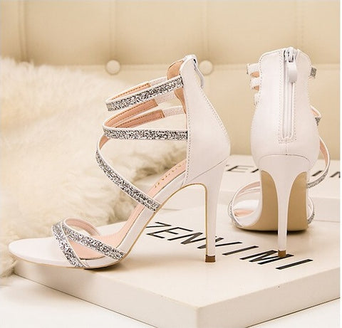 New fashion open toe, nightclub, thin crossed straps, thin high heel sandals CODE: KAR1178