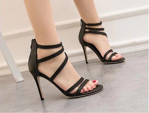 New fashion open toe, nightclub, thin crossed straps, thin high heel sandals CODE: KAR1178