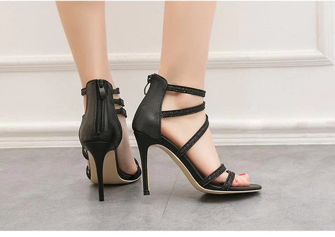 New fashion open toe, nightclub, thin crossed straps, thin high heel sandals CODE: KAR1178