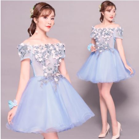 New Collection Off Shoulder Floral Print Plus Size Short Ball Gown CODE: KAR1179