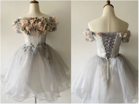New Collection Off Shoulder Floral Print Plus Size Short Ball Gown CODE: KAR1179