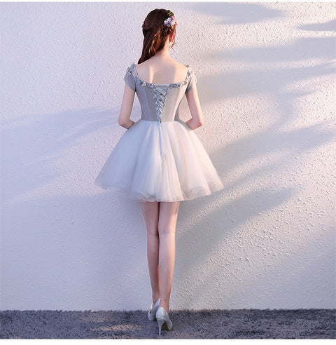 New Collection Off Shoulder Floral Print Plus Size Short Ball Gown CODE: KAR1179