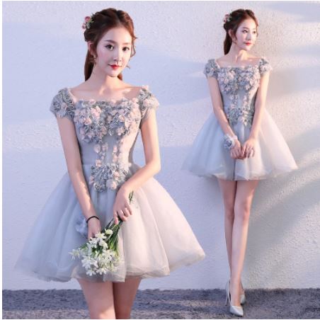 New Collection Off Shoulder Floral Print Plus Size Short Ball Gown CODE: KAR1179