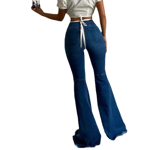 New Casual Bodycon Ripped Hem With Holes High Waist Stretch Denim Jeans CODE KAR1197