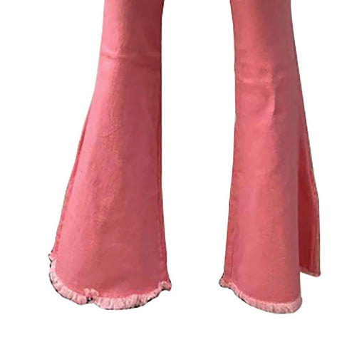 New Casual Bodycon Ripped Hem With Holes High Waist Stretch Denim Jeans CODE KAR1197