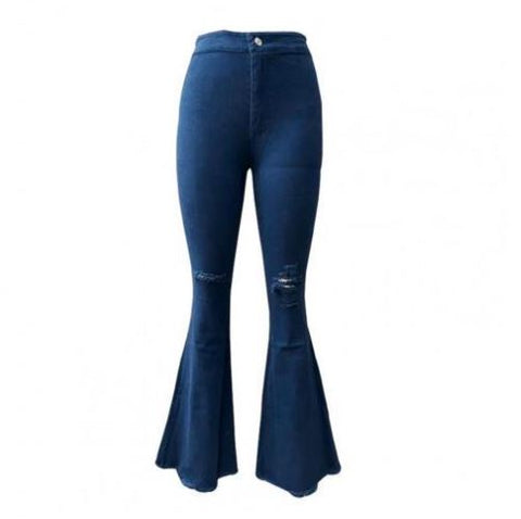 New Casual Bodycon Ripped Hem With Holes High Waist Stretch Denim Jeans CODE KAR1197