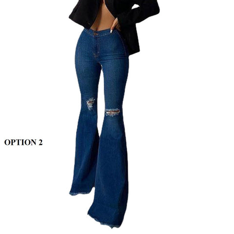 New Casual Bodycon Ripped Hem With Holes High Waist Stretch Denim Jeans CODE KAR1197