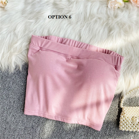 New Collection Casual Strapless Tube Cropped Tank Top CODE: KAR1206