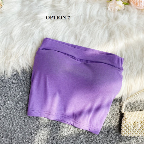 New Collection Casual Strapless Tube Cropped Tank Top CODE: KAR1206
