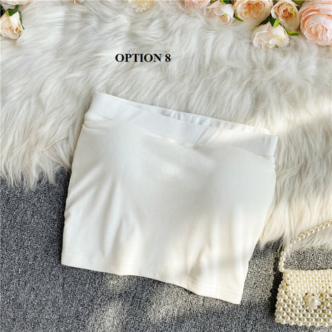New Collection Casual Strapless Tube Cropped Tank Top CODE: KAR1206