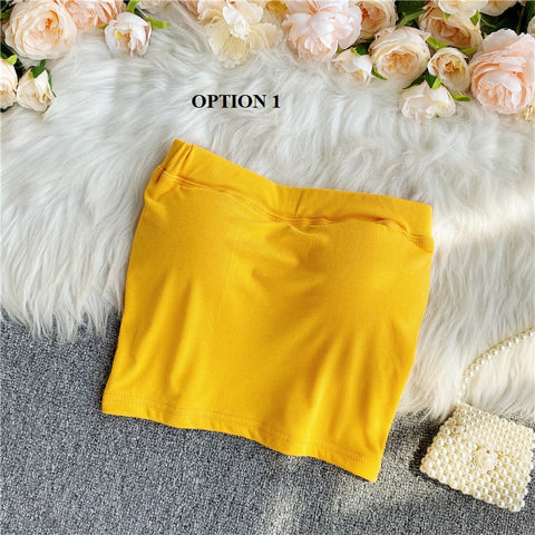 New Collection Casual Strapless Tube Cropped Tank Top CODE: KAR1206