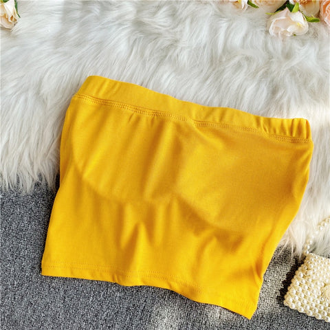New Collection Casual Strapless Tube Cropped Tank Top CODE: KAR1206