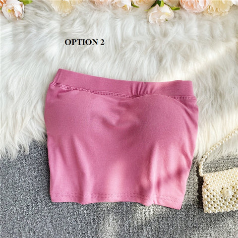 New Collection Casual Strapless Tube Cropped Tank Top CODE: KAR1206