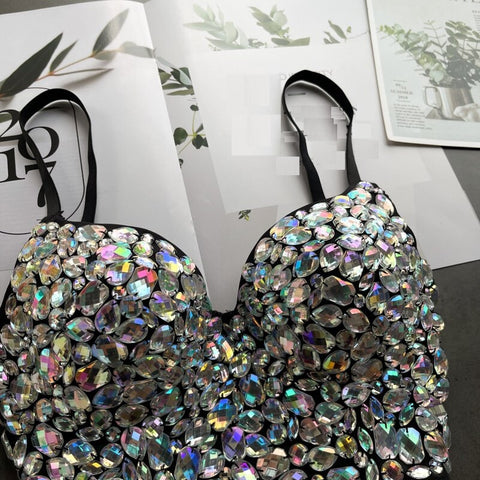 New  Fashionable Colorful Diamond Camisole, Backless, Padded Chest, Party Tank Top CODE: KAR1208