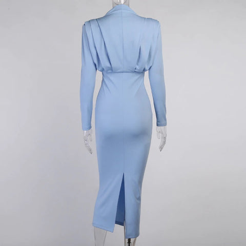 New Casual, High Neck, Long Sleeve, Solid Color Dress CODE: KAR1211