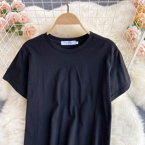 New Black T-Shirt Top, Long Midi Skirt, Two Piece Set CODE: KAR1216