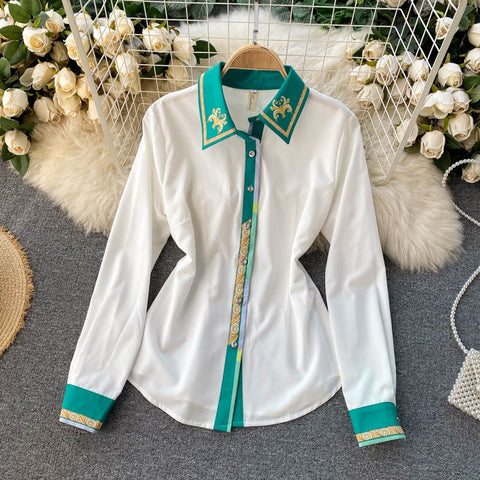 New Long Sleeve  Shirt and Midi Pleated Skirt, Two Piece Set CODE: KAR1217
