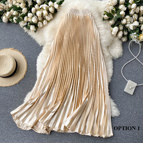 New Light, heavy, mid-length pleated skirt CODE: KAR1219