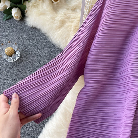 New Long Sleeve Round Neck Casual Loose Tops + High Waist Wide Leg Long Pants Two Piece Set CODE: KAR1227