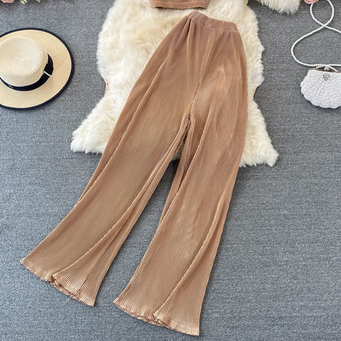 New Casual, Round Neck, Short Sleeve + Loose Pants Two Piece Set CODE: KAR1228
