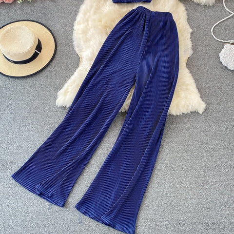 New Casual, Round Neck, Short Sleeve + Loose Pants Two Piece Set CODE: KAR1228