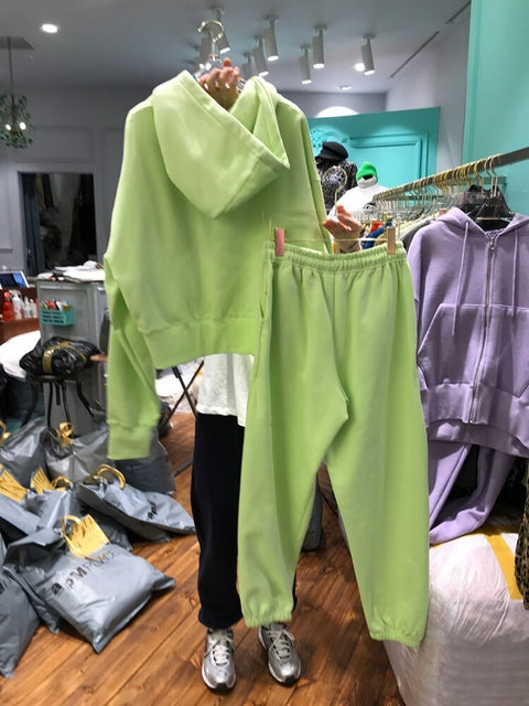 New Fashion Hooded Coat, Long Sleeve, High Waist Long Pants, Hooded Sweatshirt Set CODE: KAR1232