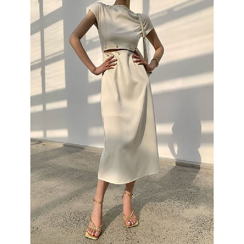 New fashion, long, with detachable pearl buckle, at the waist, Elegant  high end, sweet fairy dress CODE: KAR1241