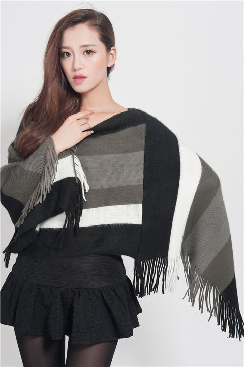 Winter New Fashion  Cape, Striped Shawl CODE: KAR1242
