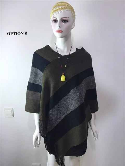 Winter New Fashion  Cape, Striped Shawl CODE: KAR1242
