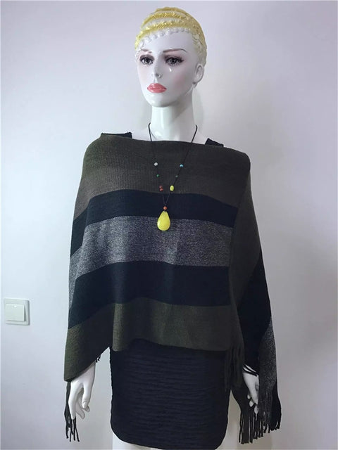 Winter New Fashion  Cape, Striped Shawl CODE: KAR1242