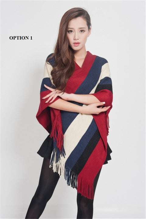 Winter New Fashion  Cape, Striped Shawl CODE: KAR1242