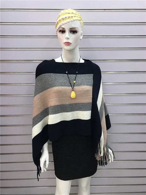 Winter New Fashion  Cape, Striped Shawl CODE: KAR1242