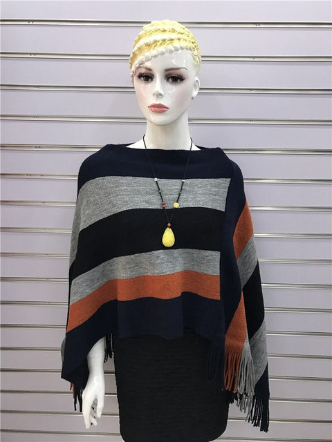 Winter New Fashion  Cape, Striped Shawl CODE: KAR1242