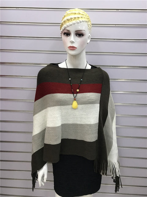 Winter New Fashion  Cape, Striped Shawl CODE: KAR1242