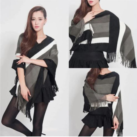 Winter New Fashion  Cape, Striped Shawl CODE: KAR1242