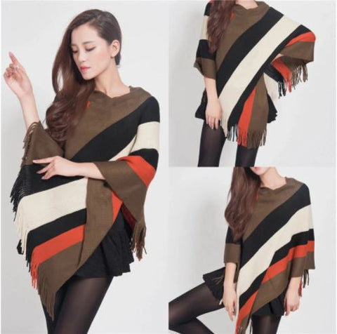 Winter New Fashion  Cape, Striped Shawl CODE: KAR1242