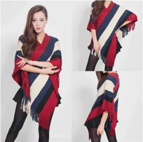 Winter New Fashion  Cape, Striped Shawl CODE: KAR1242