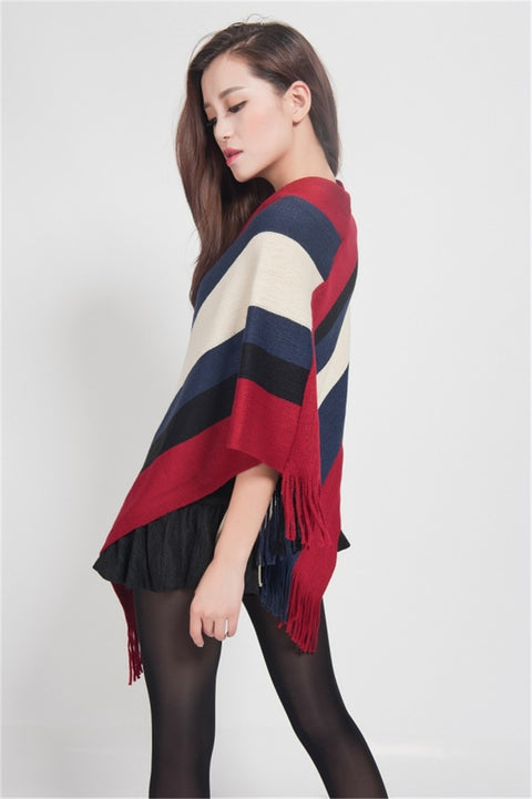 Winter New Fashion  Cape, Striped Shawl CODE: KAR1242