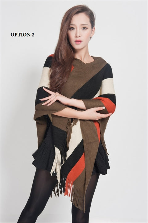 Winter New Fashion  Cape, Striped Shawl CODE: KAR1242